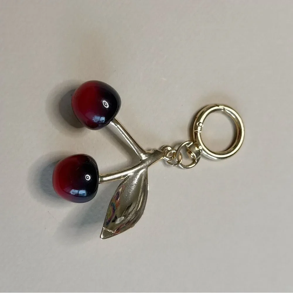 Gold and Red Cherry Keychain S1045